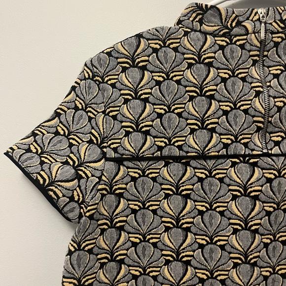 Zara • metallic asian style paisley brocade print short sleeve mini dress - Picture 13 of 16